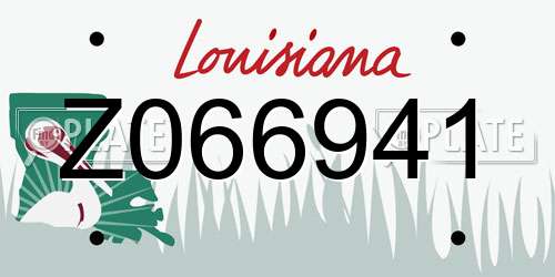 Z066941 Louisiana License Plate