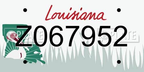 Z067952 Louisiana License Plate