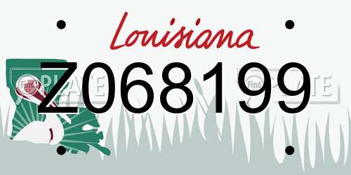 Z068199 Louisiana License Plate
