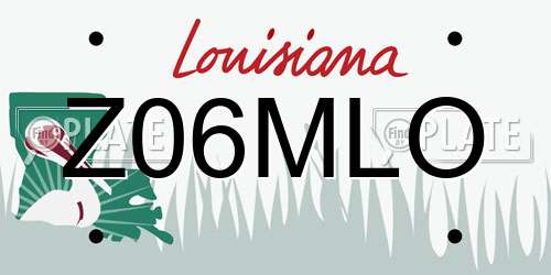 Z06MLO Louisiana License Plate