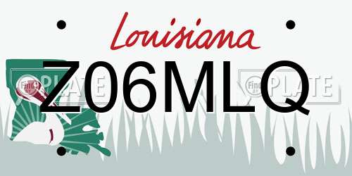 Z06MLQ Louisiana License Plate