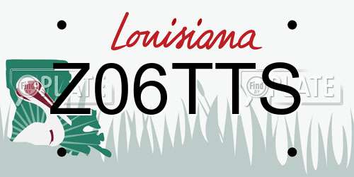 Z06TTS Louisiana License Plate