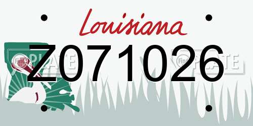 Z071026 Louisiana License Plate