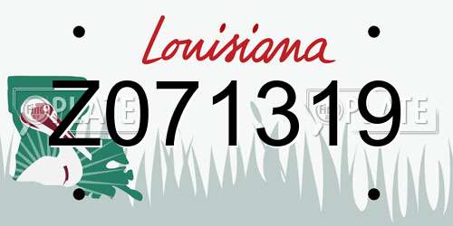 Z071319 Louisiana License Plate