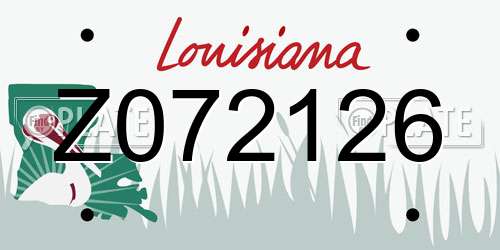 Z072126 Louisiana License Plate
