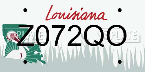 Z072QO Louisiana License Plate