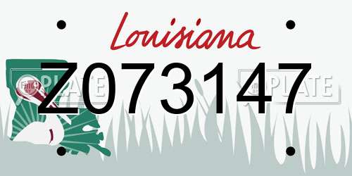 Z073147 Louisiana License Plate