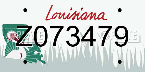 Z073479 Louisiana License Plate