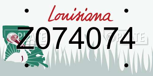 Z074074 Louisiana License Plate