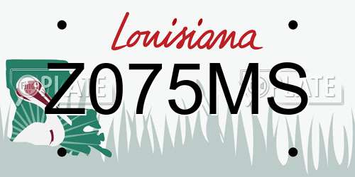 Z075MS Louisiana License Plate