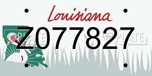 Z077827 Louisiana License Plate