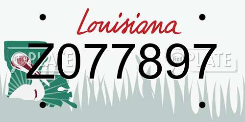 Z077897 Louisiana License Plate