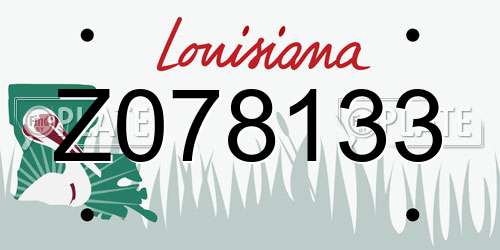 Z078133 Louisiana License Plate