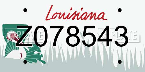 Z078543 Louisiana License Plate