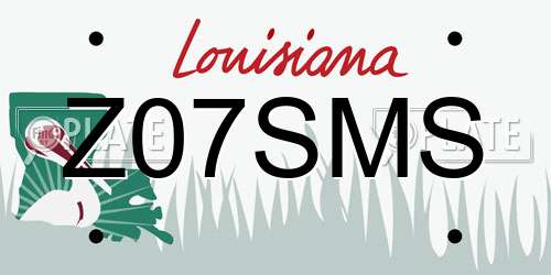 Z07SMS Louisiana License Plate