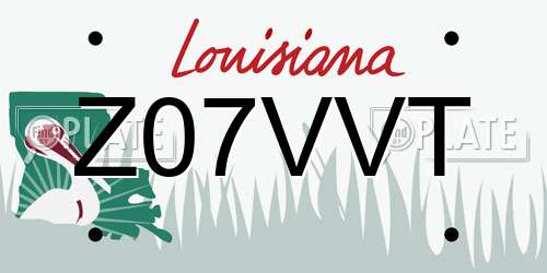 Z07VVT Louisiana License Plate