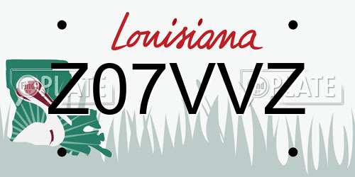 Z07VVZ Louisiana License Plate