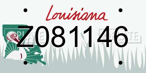 Z081146 Louisiana License Plate