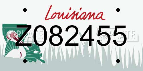 Z082455 Louisiana License Plate