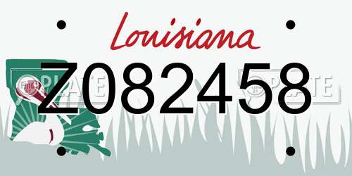 Z082458 Louisiana License Plate