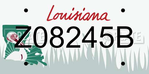 Z08245B Louisiana License Plate