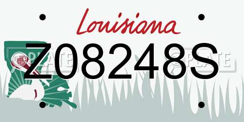 Z08248S Louisiana License Plate