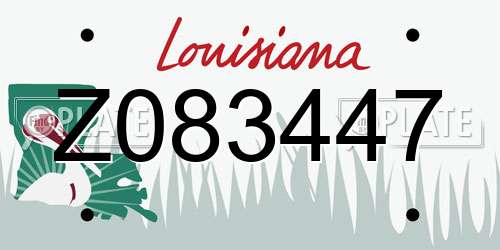 Z083447 Louisiana License Plate
