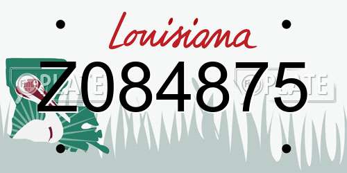 Z084875 Louisiana License Plate