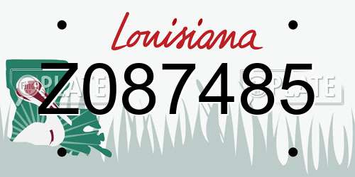 Z087485 Louisiana License Plate