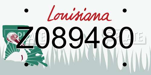 Z089480 Louisiana License Plate