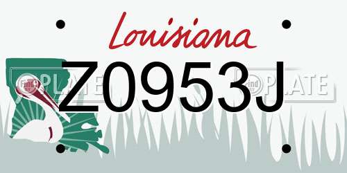 Z0953J Louisiana License Plate