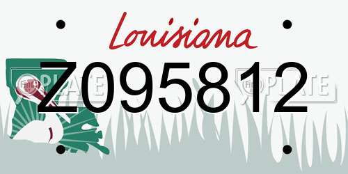Z095812 Louisiana License Plate