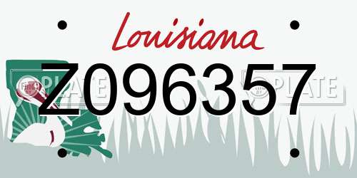 Z096357 Louisiana License Plate