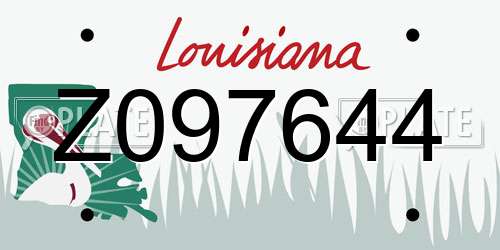 Z097644 Louisiana License Plate