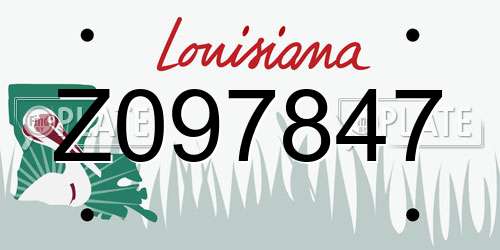 Z097847 Louisiana License Plate