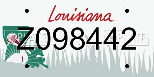 Z098442 Louisiana License Plate