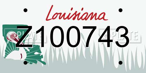 Z100743 Louisiana License Plate