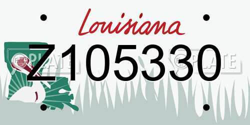 Z105330 Louisiana License Plate