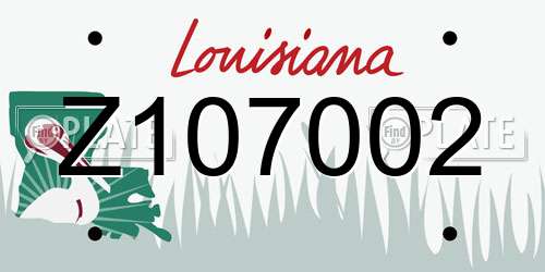 Z107002 Louisiana License Plate