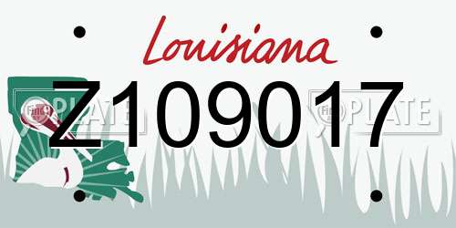 Z109017 Louisiana License Plate