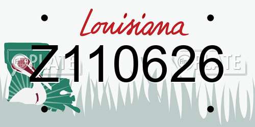 Z110626 Louisiana License Plate