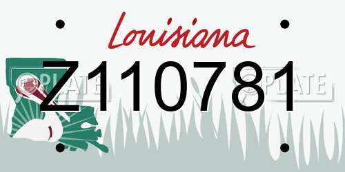 Z110781 Louisiana License Plate