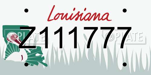Z111777 Louisiana License Plate