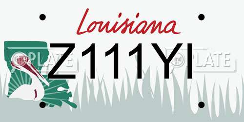 Z111YI Louisiana License Plate