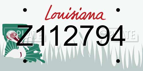Z112794 Louisiana License Plate