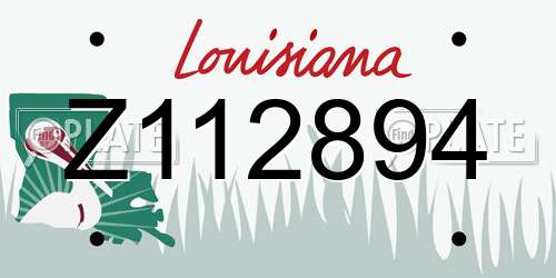 Z112894 Louisiana License Plate