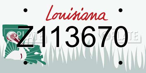Z113670 Louisiana License Plate