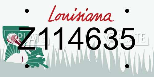 Z114635 Louisiana License Plate