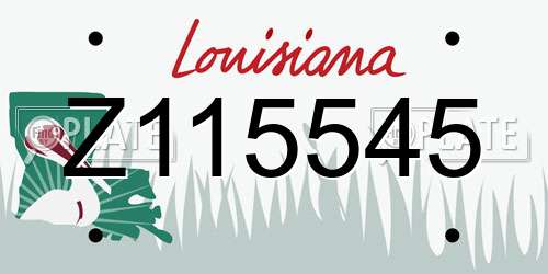 Z115545 Louisiana License Plate