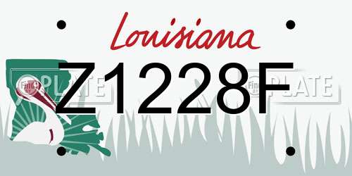 Z1228F Louisiana License Plate